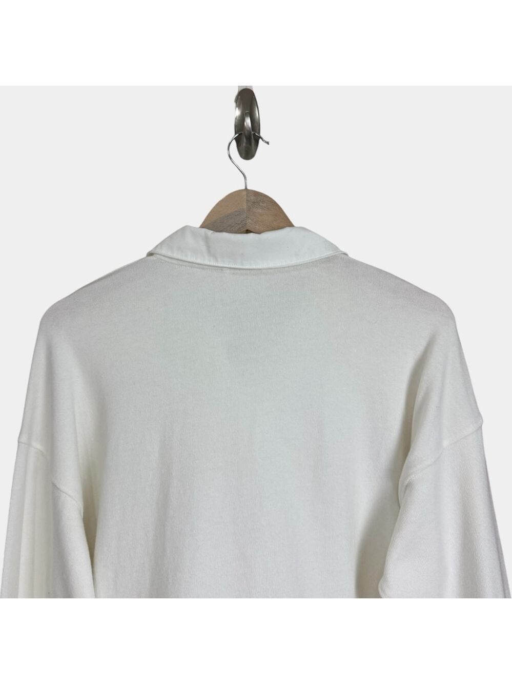 Aerie Collared Sweatshirt White Longsleeves, Casual Top, Sz XS - Picture 12 of 16